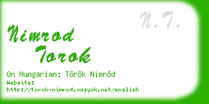 nimrod torok business card